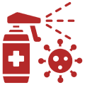 A spray can and a red virus icon.