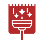 A red and green icon of a plunger.