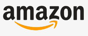A black and yellow logo for amazon.